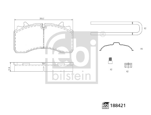 FEBI BILSTEIN 188421 Bremsbelagsatz, Scheibenbremse