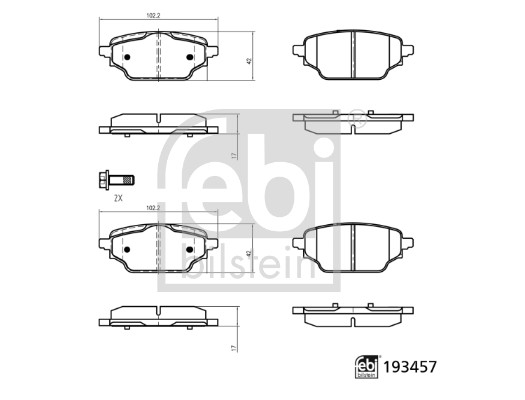 FEBI BILSTEIN 193457 Bremsbelagsatz, Scheibenbremse