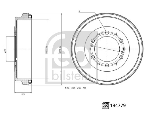 FEBI BILSTEIN 194779 Bremstrommel