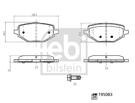 FEBI BILSTEIN 195083 Bremsbelagsatz, Scheibenbremse