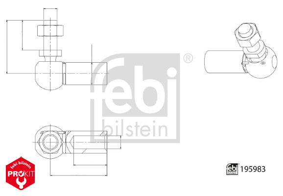 FEBI BILSTEIN 195983 ProKit Kugelkopf, Schaltgestänge