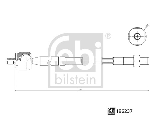 FEBI BILSTEIN 196237 Axialgelenk, Spurstange