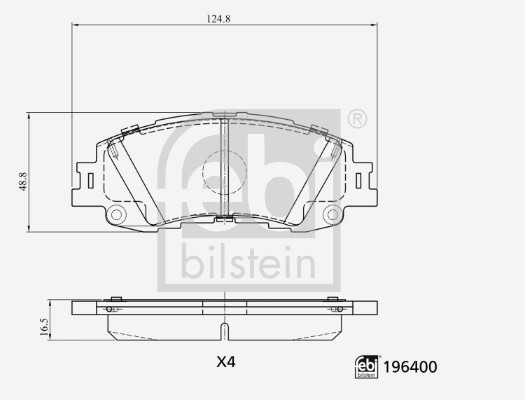 FEBI BILSTEIN 196400 Bremsbelagsatz, Scheibenbremse