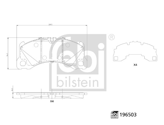 FEBI BILSTEIN 196503 Bremsbelagsatz, Scheibenbremse