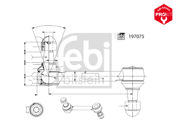 FEBI BILSTEIN 197075 ProKit Stange/Strebe, Stabilisator