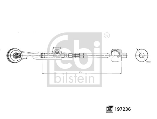 FEBI BILSTEIN 197236 Axialgelenk, Spurstange
