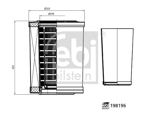 FEBI BILSTEIN 198196 Σετ φίλτρου αέρα for RENAULT TRUCKS VOLVO