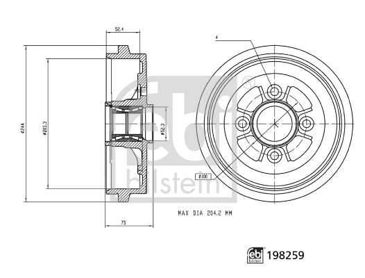 FEBI BILSTEIN 198259 Bremstrommel