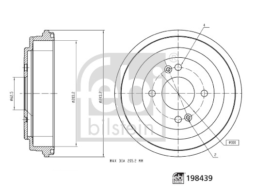 FEBI BILSTEIN 198439 Bremstrommel