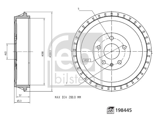 FEBI BILSTEIN 198445 Bremstrommel