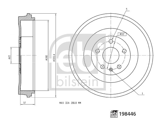 FEBI BILSTEIN 198446 Bremstrommel