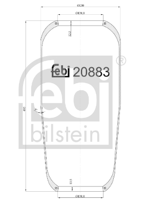 FEBI BILSTEIN 20883 Soffietto, Sospensione pneumatica-Soffietto, Sospensione pneumatica-Ricambi Euro