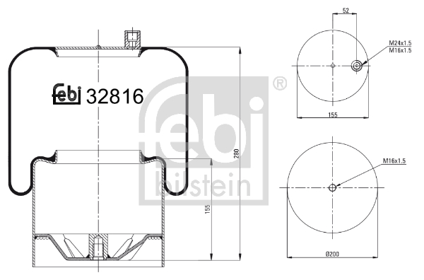 FEBI BILSTEIN 32816 Soffietto, Sospensione pneumatica