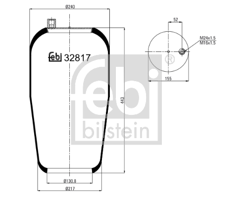 FEBI BILSTEIN 32817 Soffietto, Sospensione pneumatica