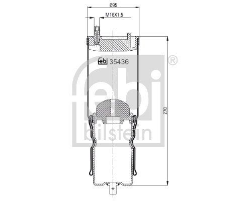 FEBI BILSTEIN 35436 Soffietto, Sospensione cabina-Soffietto, Sospensione cabina-Ricambi Euro