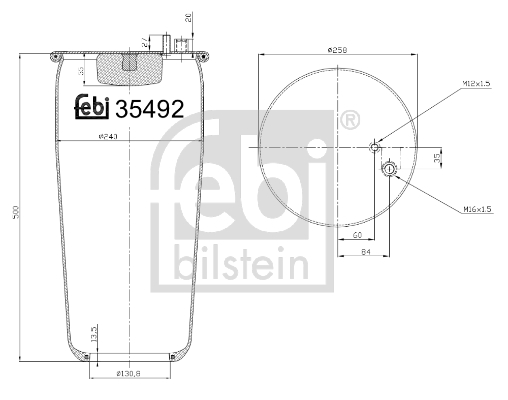 FEBI BILSTEIN 35492 Soffietto, Sospensione pneumatica