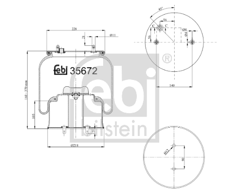 FEBI BILSTEIN 35672 Soffietto, Sospensione pneumatica-Soffietto, Sospensione pneumatica-Ricambi Euro