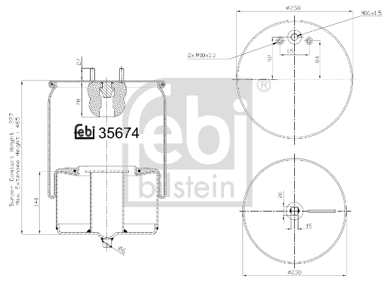 FEBI BILSTEIN 35674 Soffietto, Sospensione pneumatica