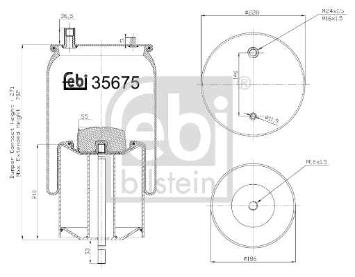 FEBI BILSTEIN 35675 Soffietto, Sospensione pneumatica-Soffietto, Sospensione pneumatica-Ricambi Euro