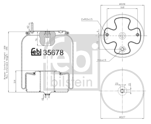 FEBI BILSTEIN 35678 Soffietto, Sospensione pneumatica