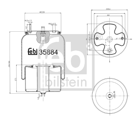 FEBI BILSTEIN 35884 Soffietto, Sospensione pneumatica-Soffietto, Sospensione pneumatica-Ricambi Euro