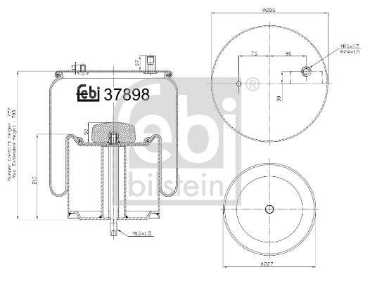 FEBI BILSTEIN 37898 Soffietto, Sospensione pneumatica-Soffietto, Sospensione pneumatica-Ricambi Euro