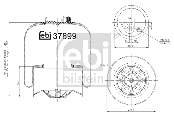 FEBI BILSTEIN 37899 Soffietto, Sospensione pneumatica