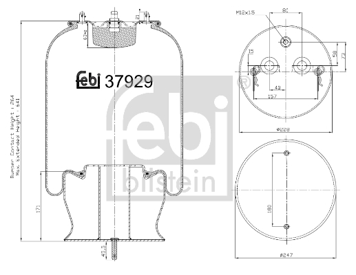 FEBI BILSTEIN 37929 Soffietto, Sospensione pneumatica-Soffietto, Sospensione pneumatica-Ricambi Euro