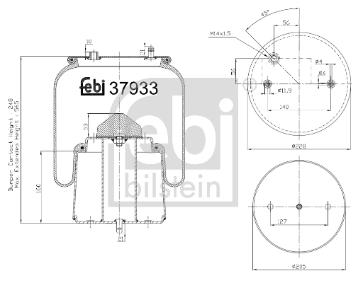 FEBI BILSTEIN 37933 Soffietto, Sospensione pneumatica