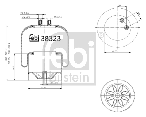 FEBI BILSTEIN 38323 Soffietto, Sospensione pneumatica-Soffietto, Sospensione pneumatica-Ricambi Euro