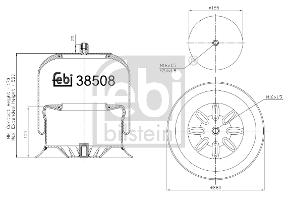 FEBI BILSTEIN 38508 Soffietto, Sospensione pneumatica