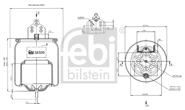 FEBI BILSTEIN 38509 Soffietto, Sospensione pneumatica