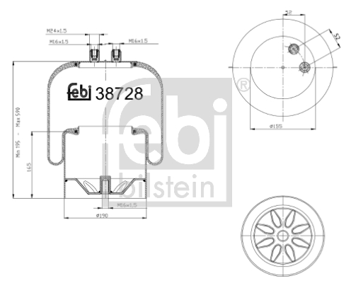 FEBI BILSTEIN 38728 Soffietto, Sospensione pneumatica