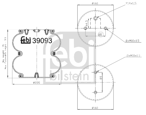 FEBI BILSTEIN 39093 Soffietto, Sospensione pneumatica