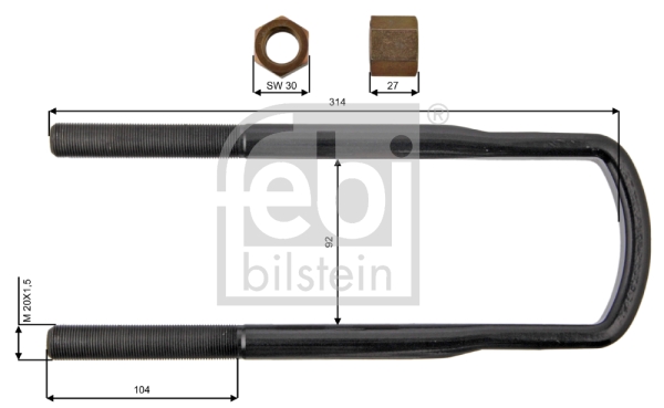 FEBI BILSTEIN 39173 Staffa attacco molla-Staffa attacco molla-Ricambi Euro