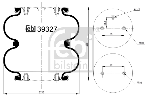 FEBI BILSTEIN 39327 Soffietto, Sospensione pneumatica-Soffietto, Sospensione pneumatica-Ricambi Euro