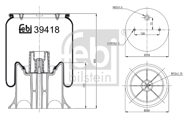 FEBI BILSTEIN 39418 Soffietto, Sospensione pneumatica