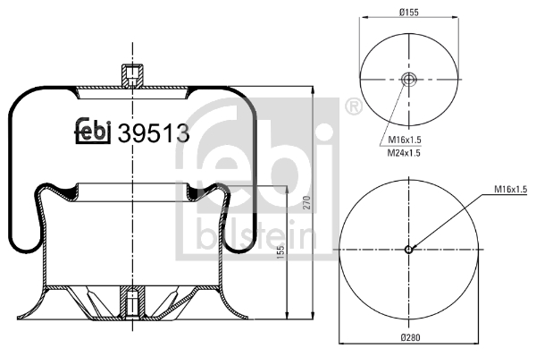 FEBI BILSTEIN 39513 Soffietto, Sospensione pneumatica