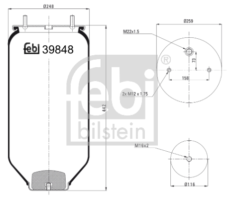 FEBI BILSTEIN 39848 Soffietto, Sospensione pneumatica