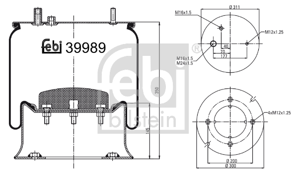 FEBI BILSTEIN 39989 Soffietto, Sospensione pneumatica