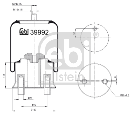 FEBI BILSTEIN 39992 Soffietto, Sospensione pneumatica-Soffietto, Sospensione pneumatica-Ricambi Euro