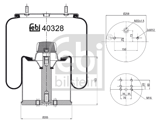 FEBI BILSTEIN 40328 Soffietto, Sospensione pneumatica