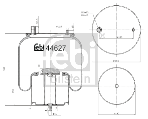 FEBI BILSTEIN 44627 Soffietto, Sospensione pneumatica-Soffietto, Sospensione pneumatica-Ricambi Euro