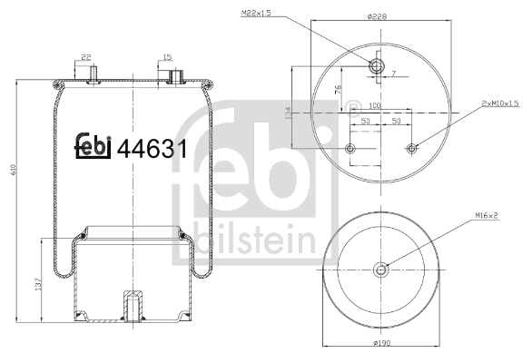 FEBI BILSTEIN 44631 Soffietto, Sospensione pneumatica