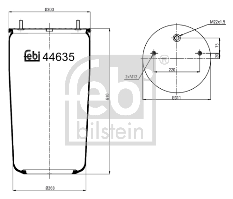 FEBI BILSTEIN 44635 Soffietto, Sospensione pneumatica