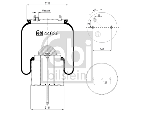 FEBI BILSTEIN 44636 Soffietto, Sospensione pneumatica-Soffietto, Sospensione pneumatica-Ricambi Euro