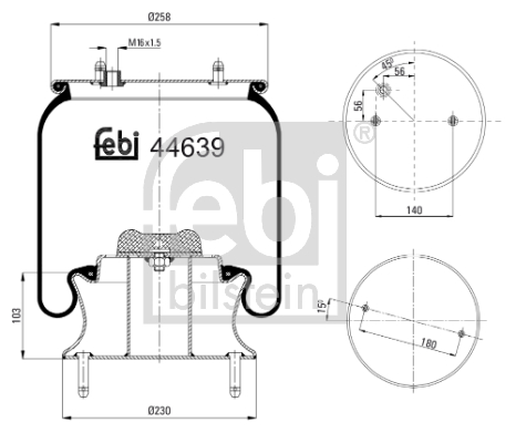 FEBI BILSTEIN 44639 Soffietto, Sospensione pneumatica-Soffietto, Sospensione pneumatica-Ricambi Euro