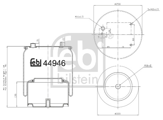 FEBI BILSTEIN 44946 Soffietto, Sospensione pneumatica