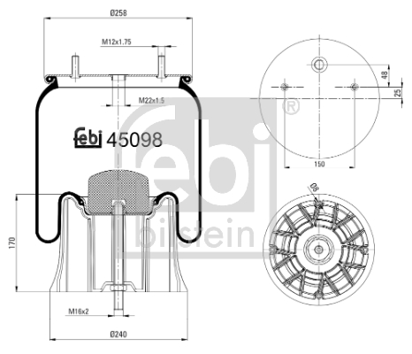 FEBI BILSTEIN 45098 Soffietto, Sospensione pneumatica