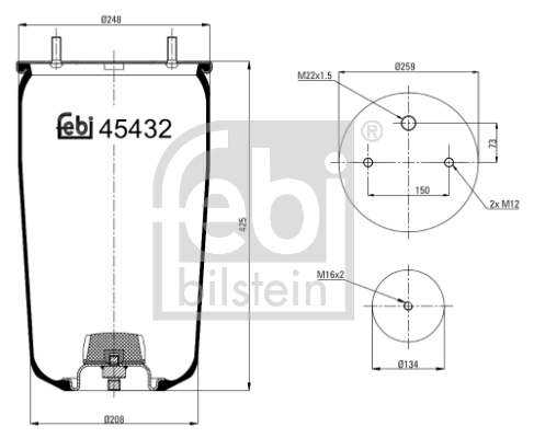 FEBI BILSTEIN 45432 Soffietto, Sospensione pneumatica